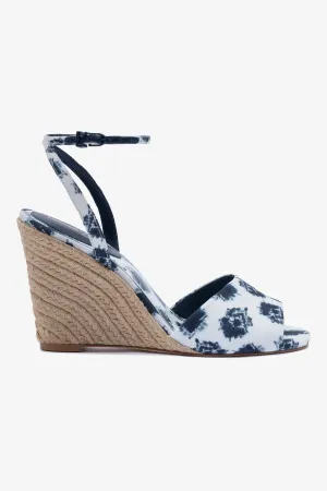 Larroude x Jonathan Cohen Yves Wedge In Tiedye Ocean Linen