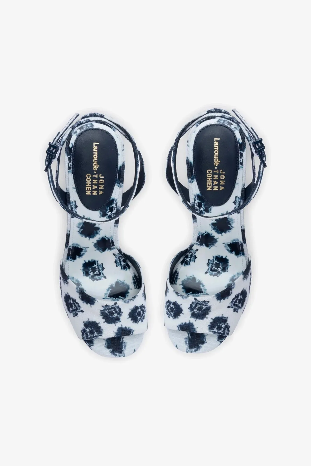 Larroude x Jonathan Cohen Yves Wedge In Tiedye Ocean Linen