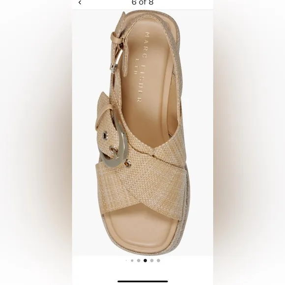 Marc Fisher LTD Renda Slingback Espadrille PlatformWedge Sandal (Women)size 8.5