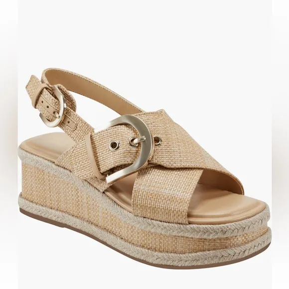 Marc Fisher LTD Renda Slingback Espadrille PlatformWedge Sandal (Women)size 8.5