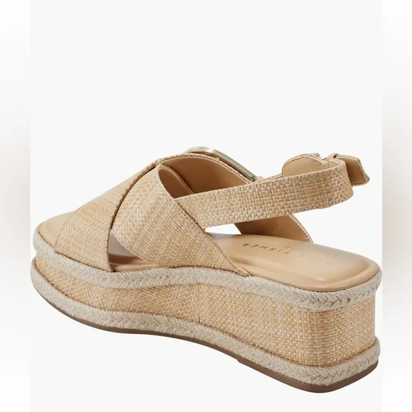 Marc Fisher LTD Renda Slingback Espadrille PlatformWedge Sandal (Women)size 8.5