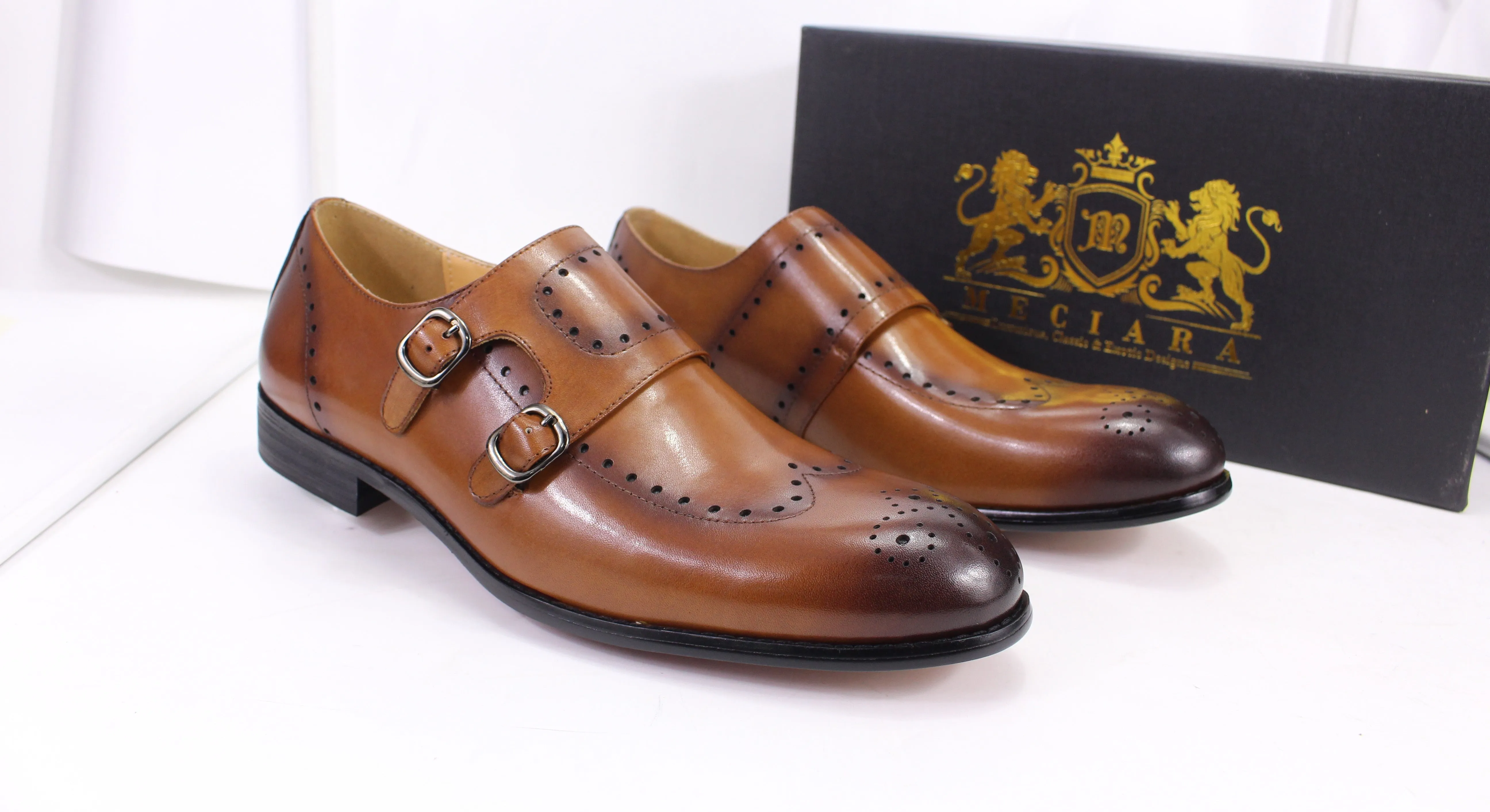Meciara - Monk Double Strap Dress Shoes