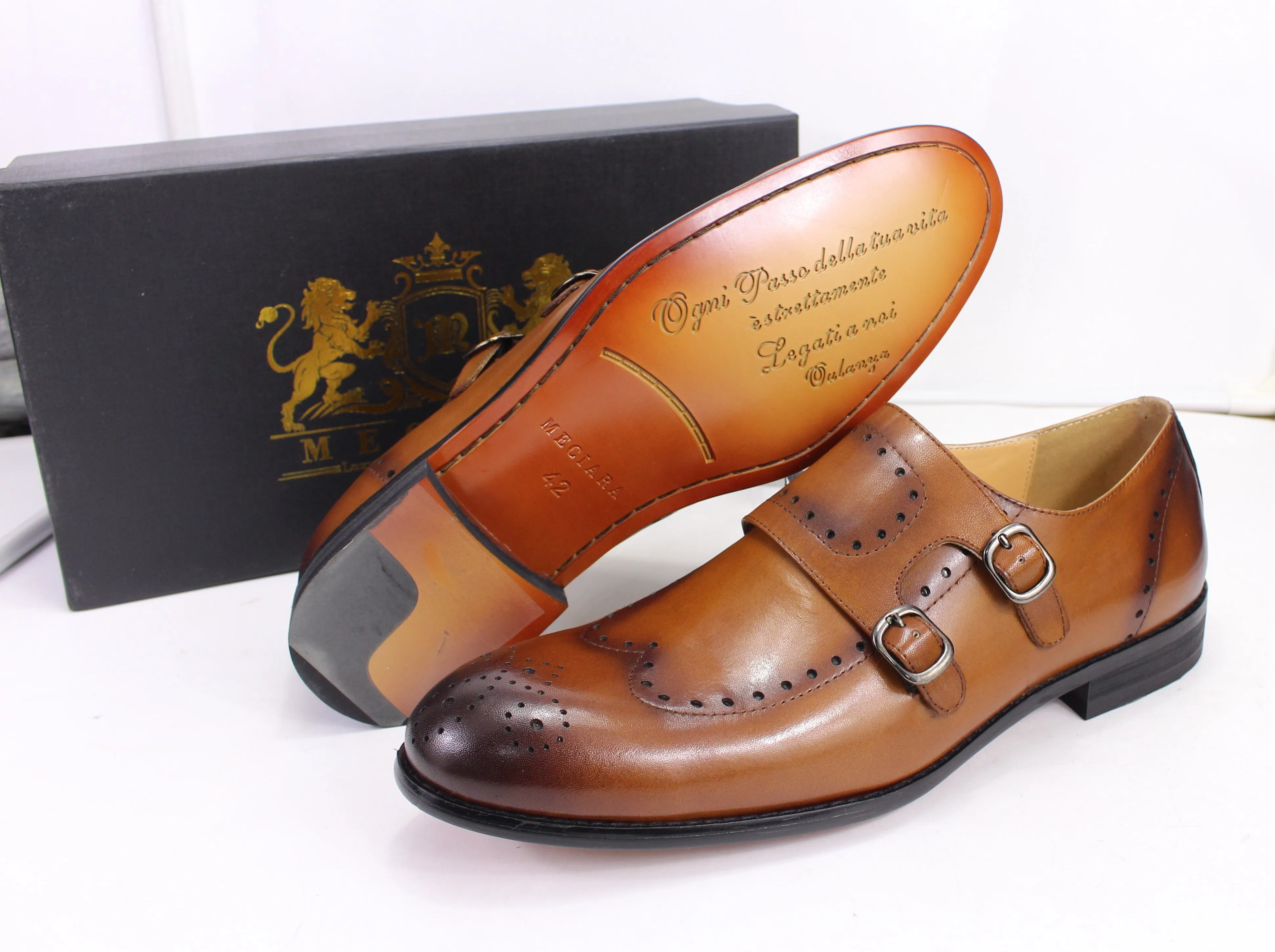 Meciara - Monk Double Strap Dress Shoes