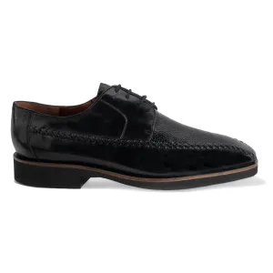 Mens Belvedere Tyson Genuine Ostrich & Calf Skin Dress Shoe in Burgundy