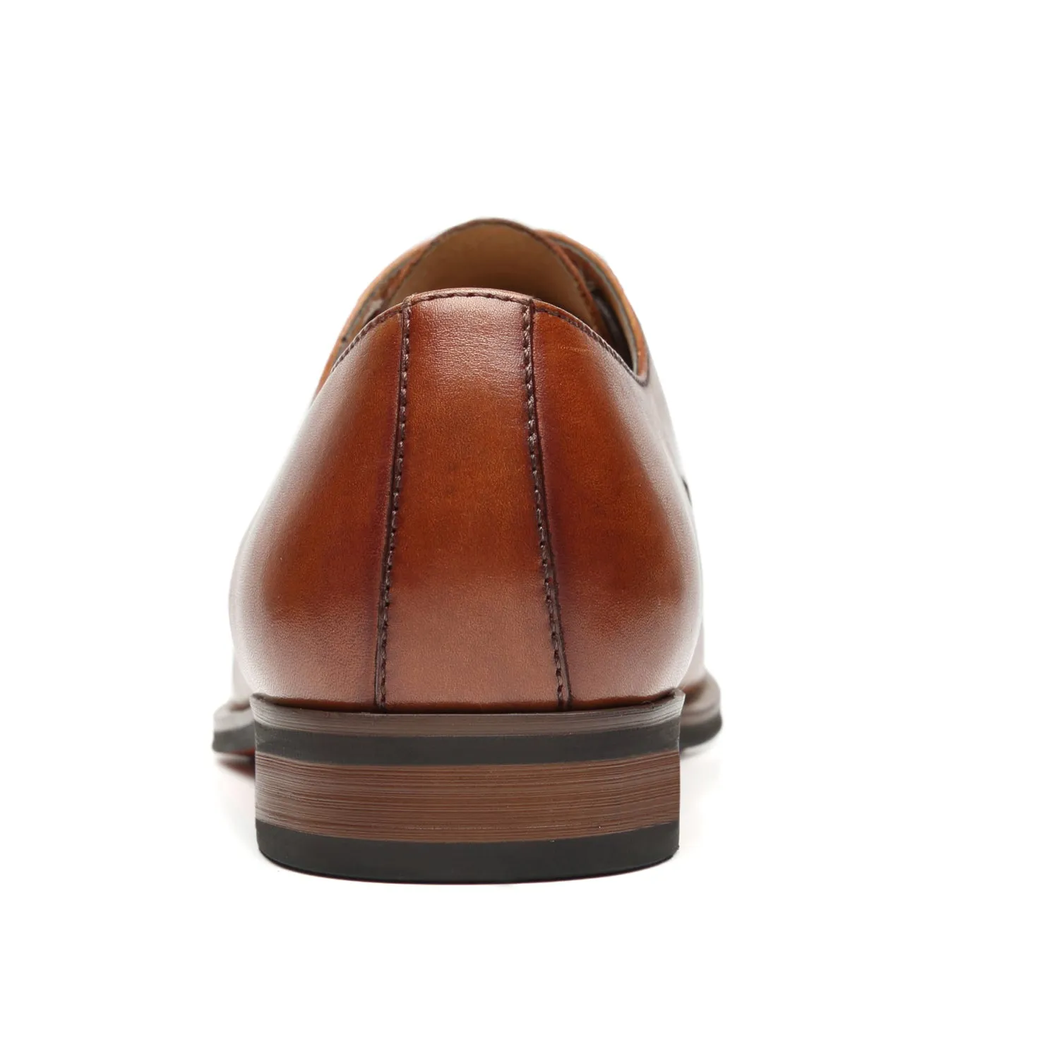 Men's Cap Toe Oxford  Lace Up Shoes Micah-1-cognac
