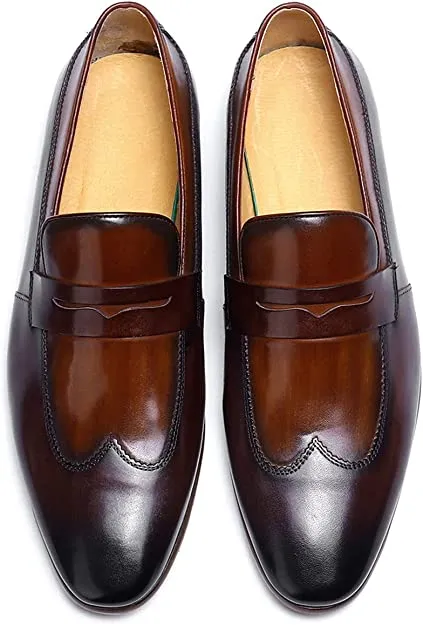 Men's Casual Wingtip Penny Loafers