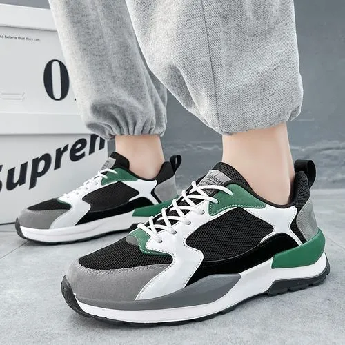 Men's Lightweight  Green & Black Running Shoes