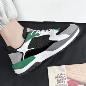 Men's Lightweight  Green & Black Running Shoes