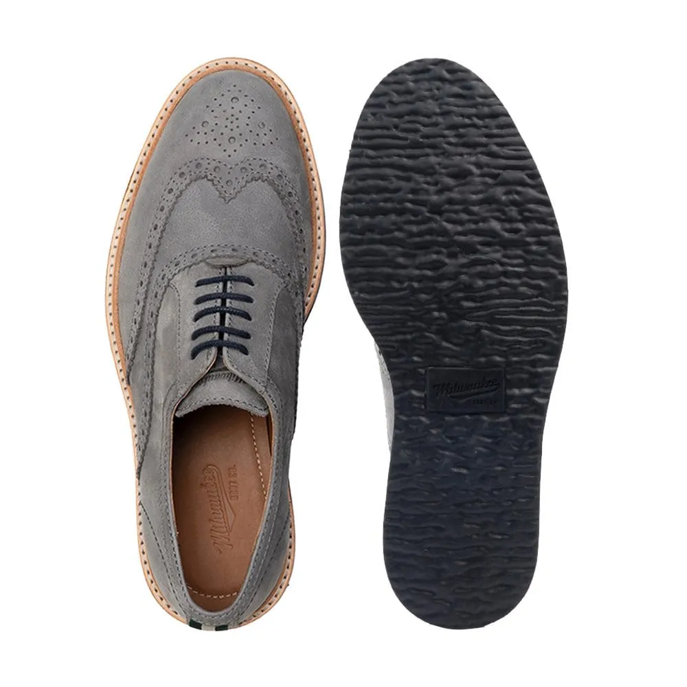 MEN'S MILWAUKEE BOOT CO. BRADLEY WINGTIP OXFORD | GRAY