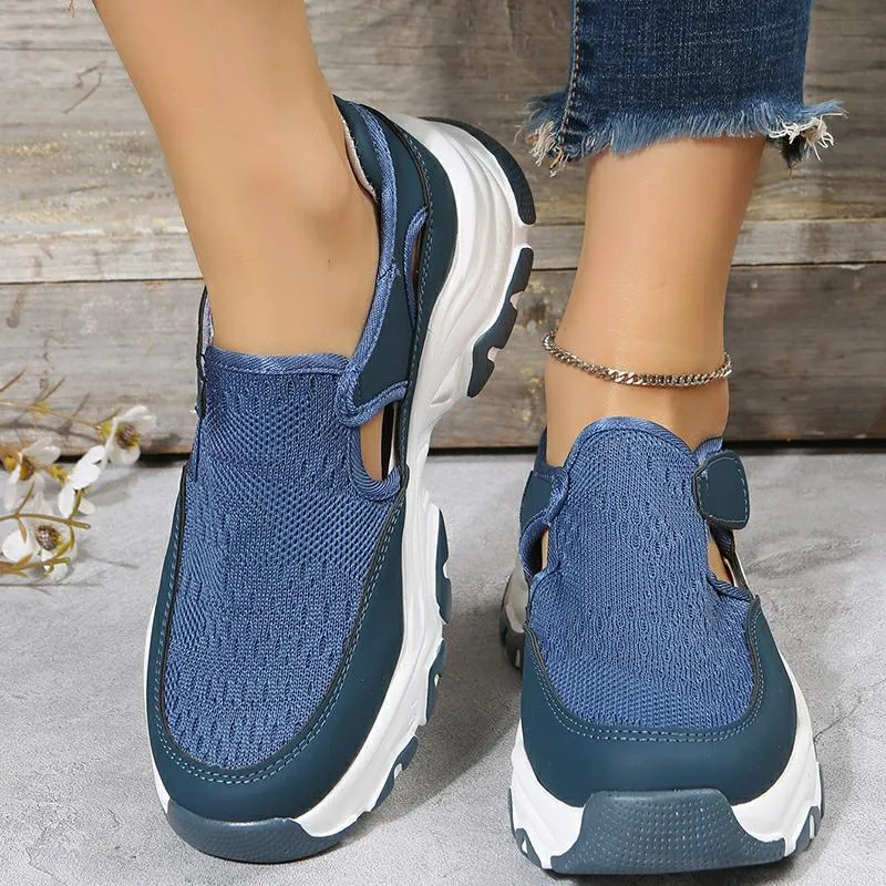 Mesh Sport Shoes Women Fashion Outdoor Flat Heel Round
