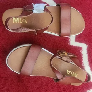 MIA Claudette Espadrille Platform Sandal Cognac Brown