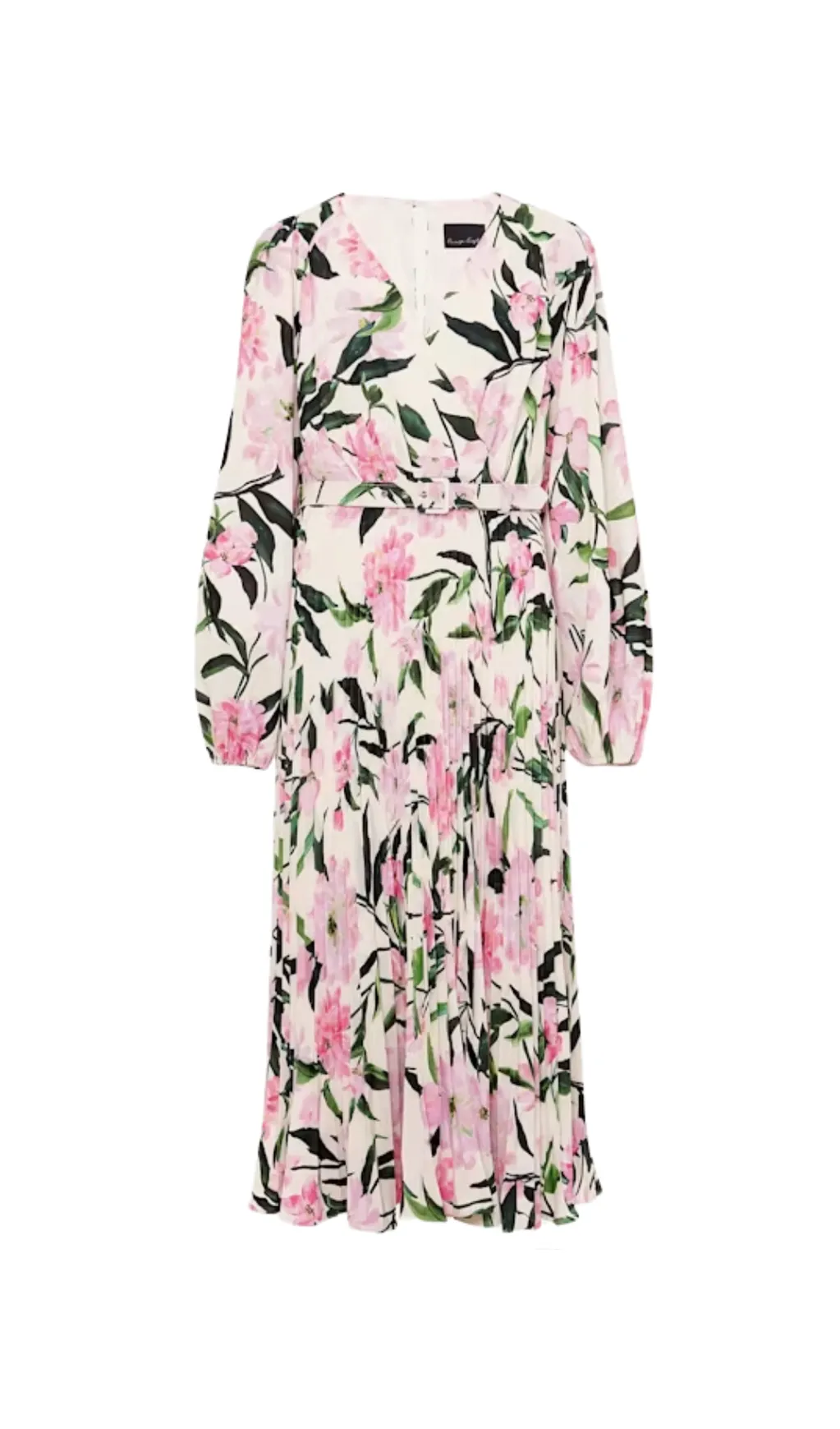 multi-coloured penny floral pleat midi dress