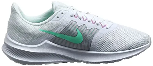 Nike Women's WMNS Downshifter 11 White/Green Glow-Infinite Lilac Running Shoes-5 Kids UK (CW3413-101)