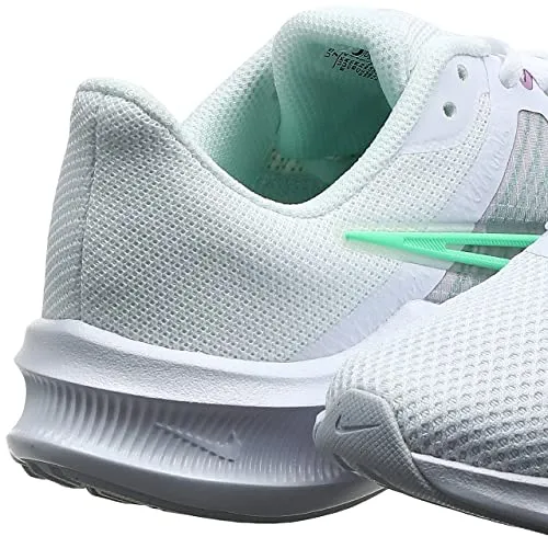 Nike Women's WMNS Downshifter 11 White/Green Glow-Infinite Lilac Running Shoes-5 Kids UK (CW3413-101)