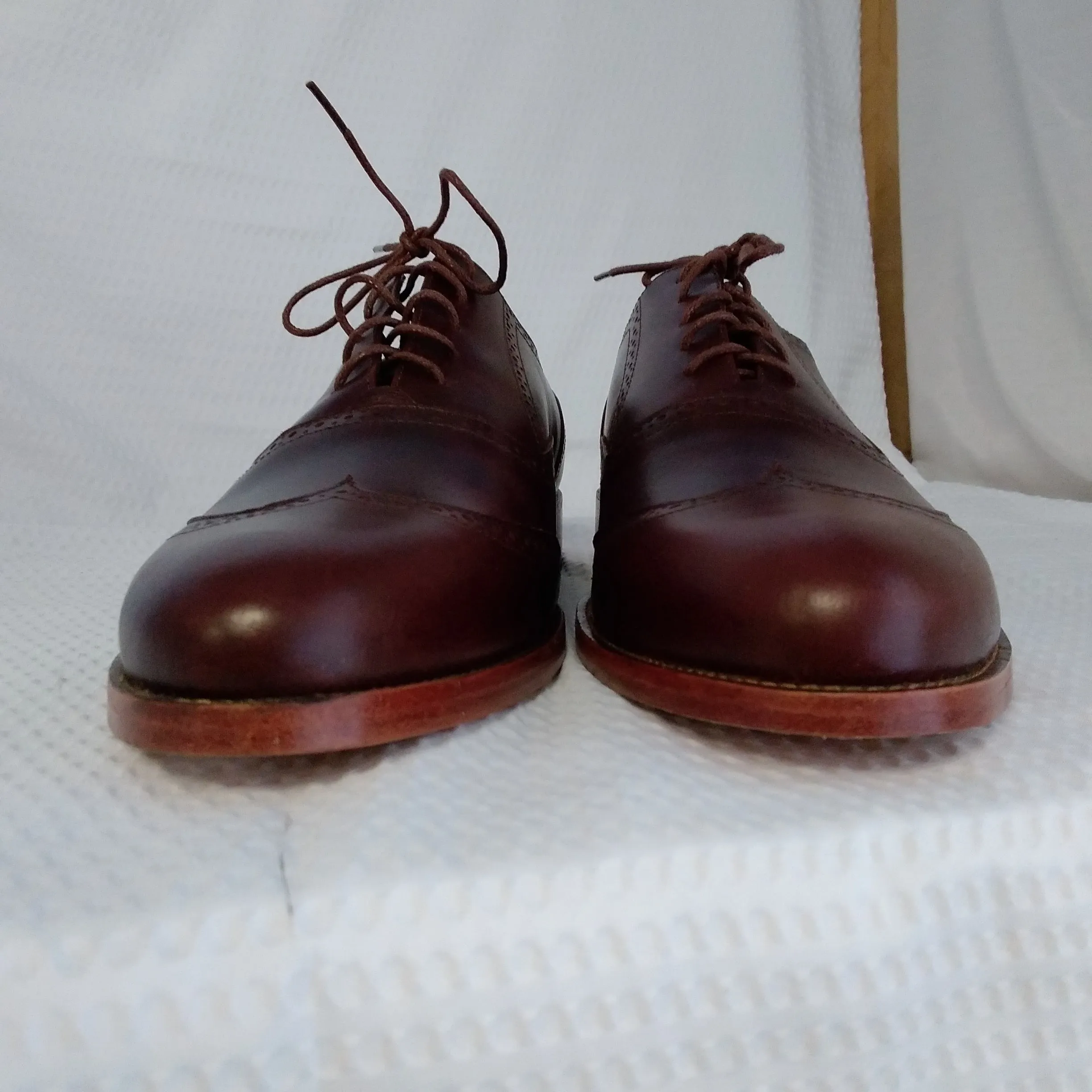 Nisolo Men's Burgundy Taylor Wingtip Oxford Shoes - Size 12