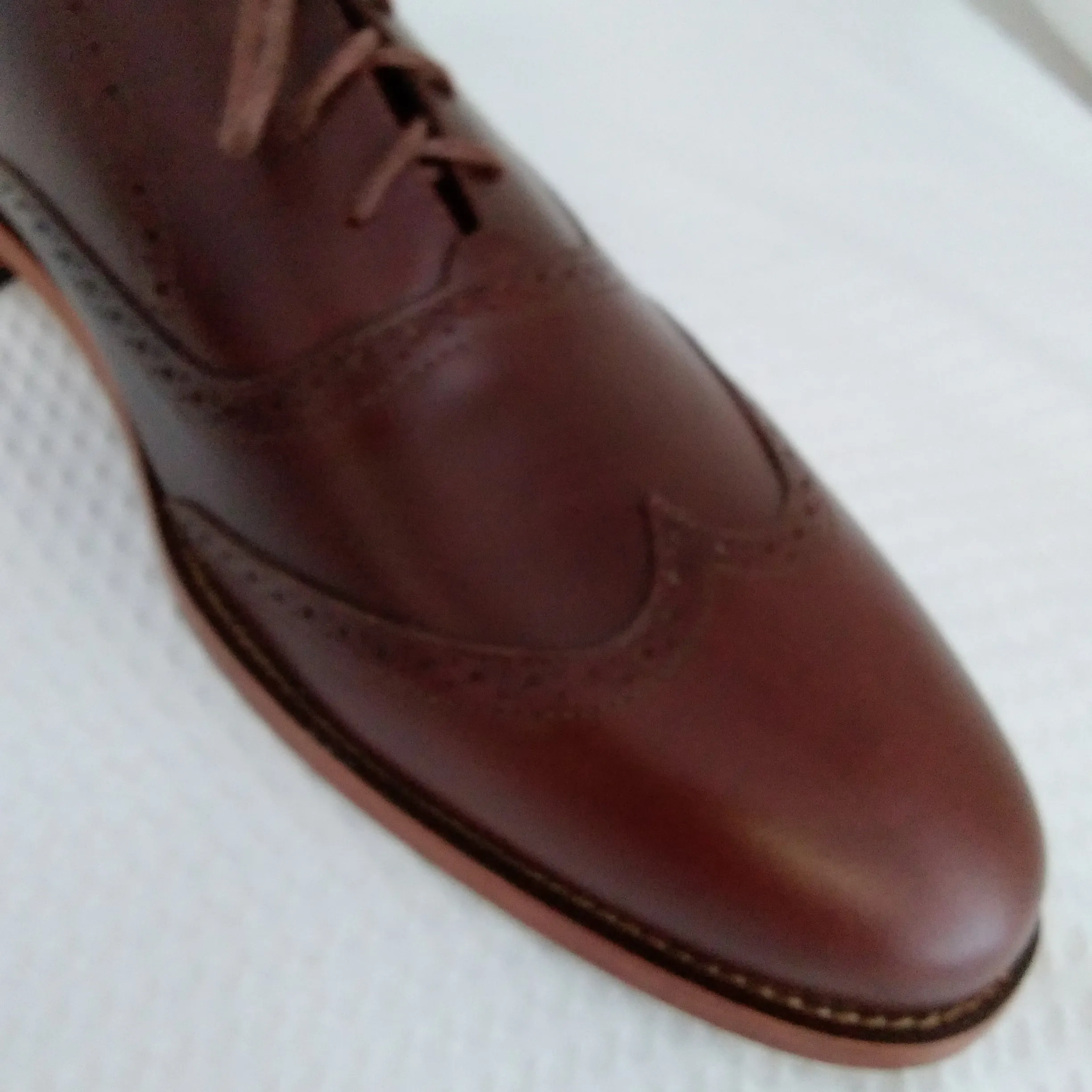 Nisolo Men's Burgundy Taylor Wingtip Oxford Shoes - Size 12
