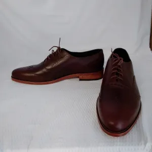Nisolo Men's Burgundy Taylor Wingtip Oxford Shoes - Size 12