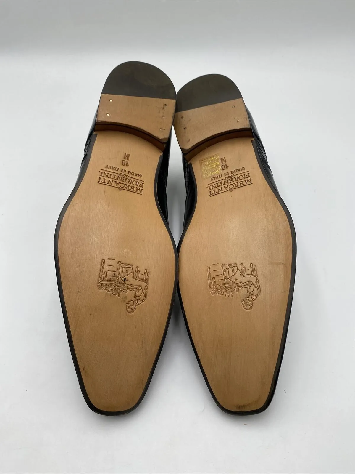 NWB Mercanti Fiorentini Woven Wingtip Oxford Loafers Black Size 10M