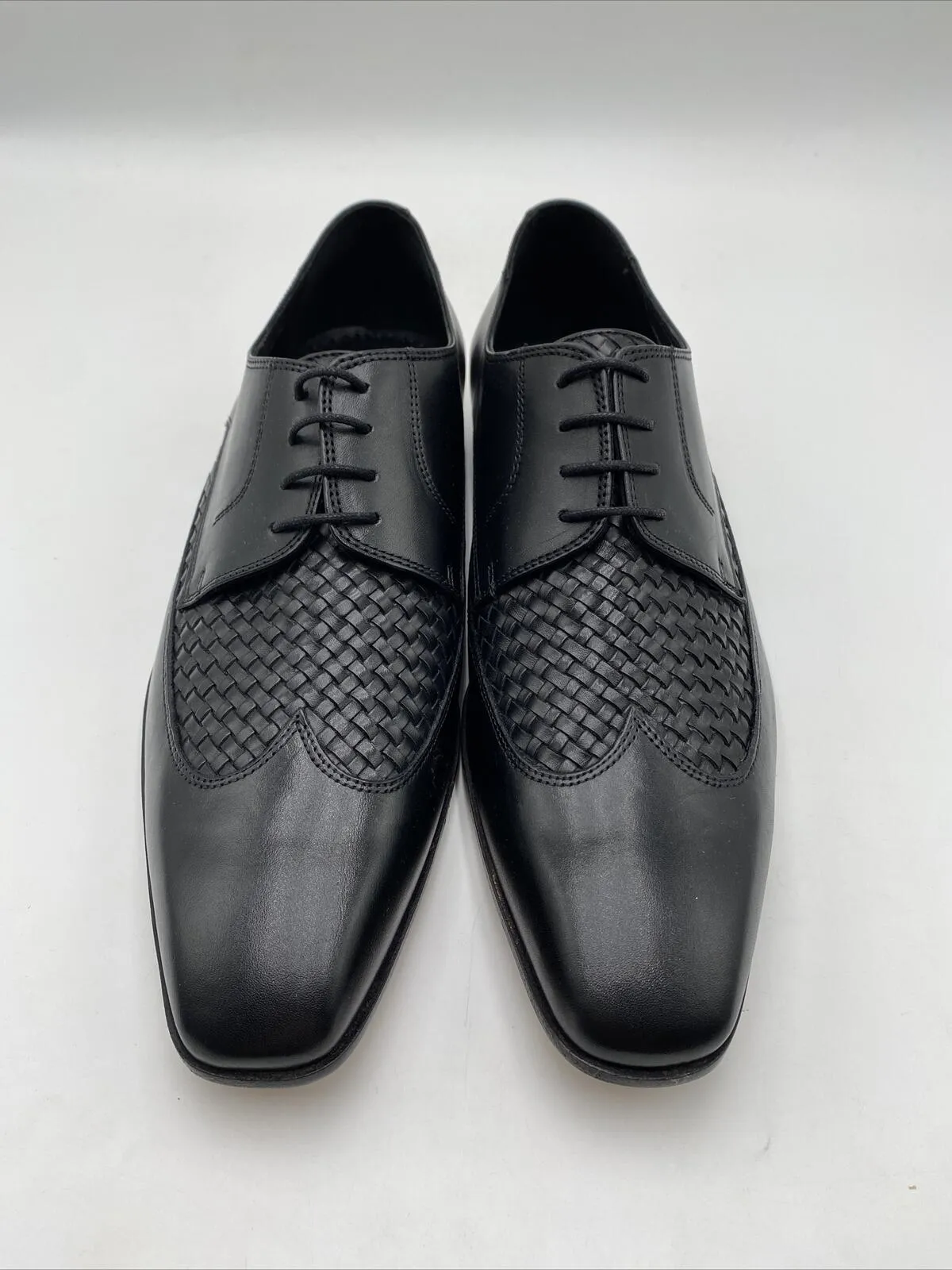 NWB Mercanti Fiorentini Woven Wingtip Oxford Loafers Black Size 10M