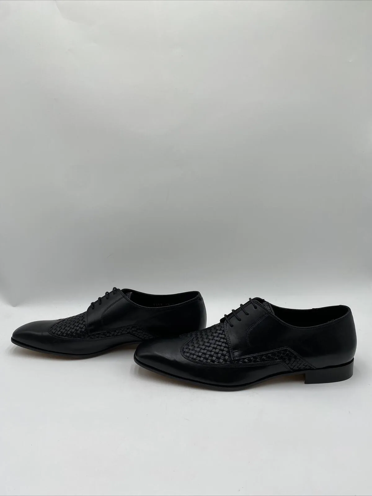 NWB Mercanti Fiorentini Woven Wingtip Oxford Loafers Black Size 10M