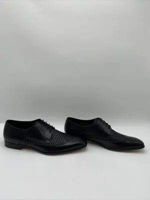 NWB Mercanti Fiorentini Woven Wingtip Oxford Loafers Black Size 10M