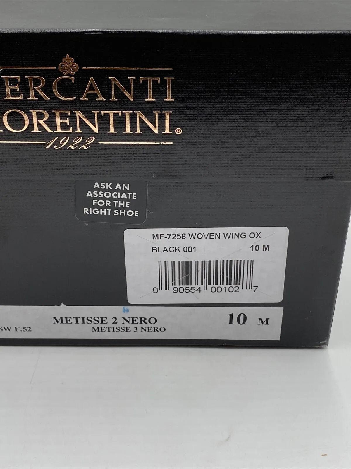 NWB Mercanti Fiorentini Woven Wingtip Oxford Loafers Black Size 10M