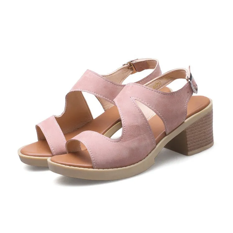 Open Toe Platform Sandals Chunky Heels Shoes Woman 8465