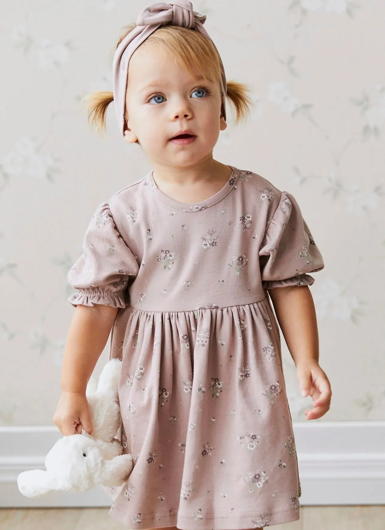 Organic Cotton Penny Dress | Lauren Floral Fawn