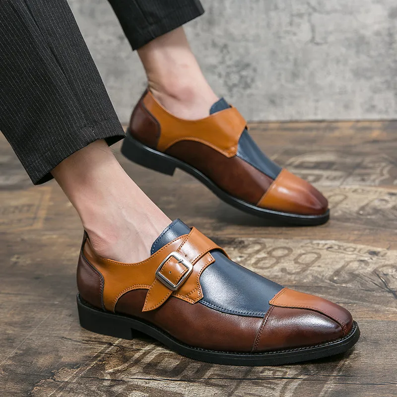 Oxford Men Shoes Faux Leather Double Buckle