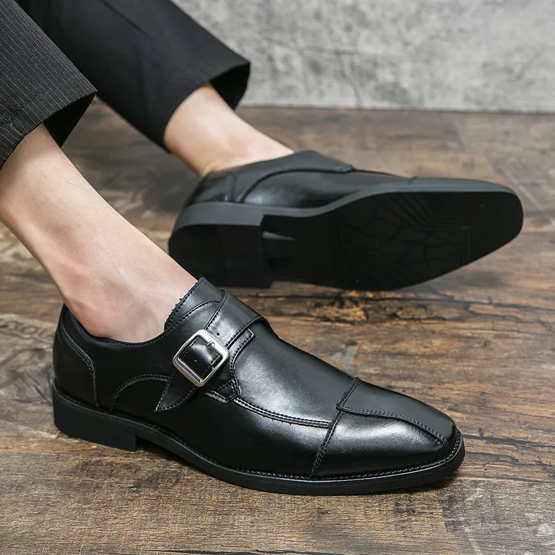 Oxford Men Shoes Faux Leather Double Buckle
