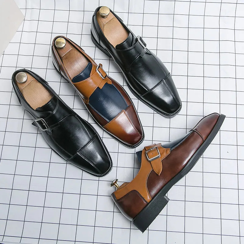 Oxford Men Shoes Faux Leather Double Buckle