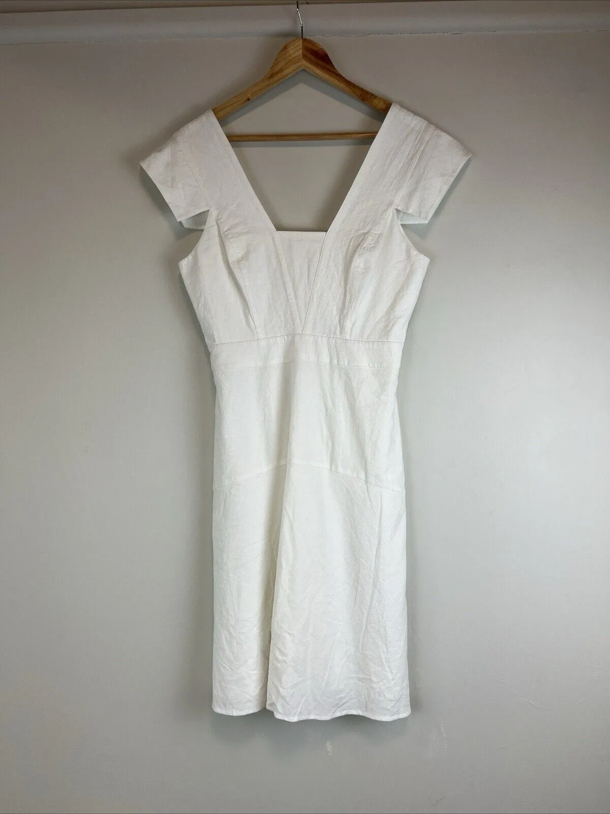 Oxford Womens White Cotton Midi Dress Size 10