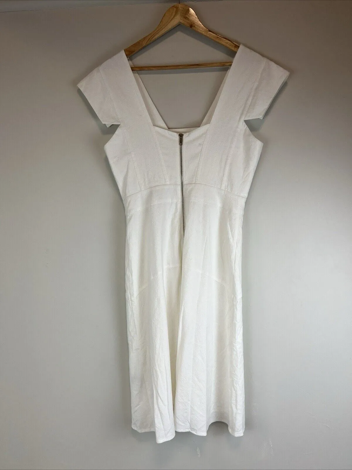 Oxford Womens White Cotton Midi Dress Size 10