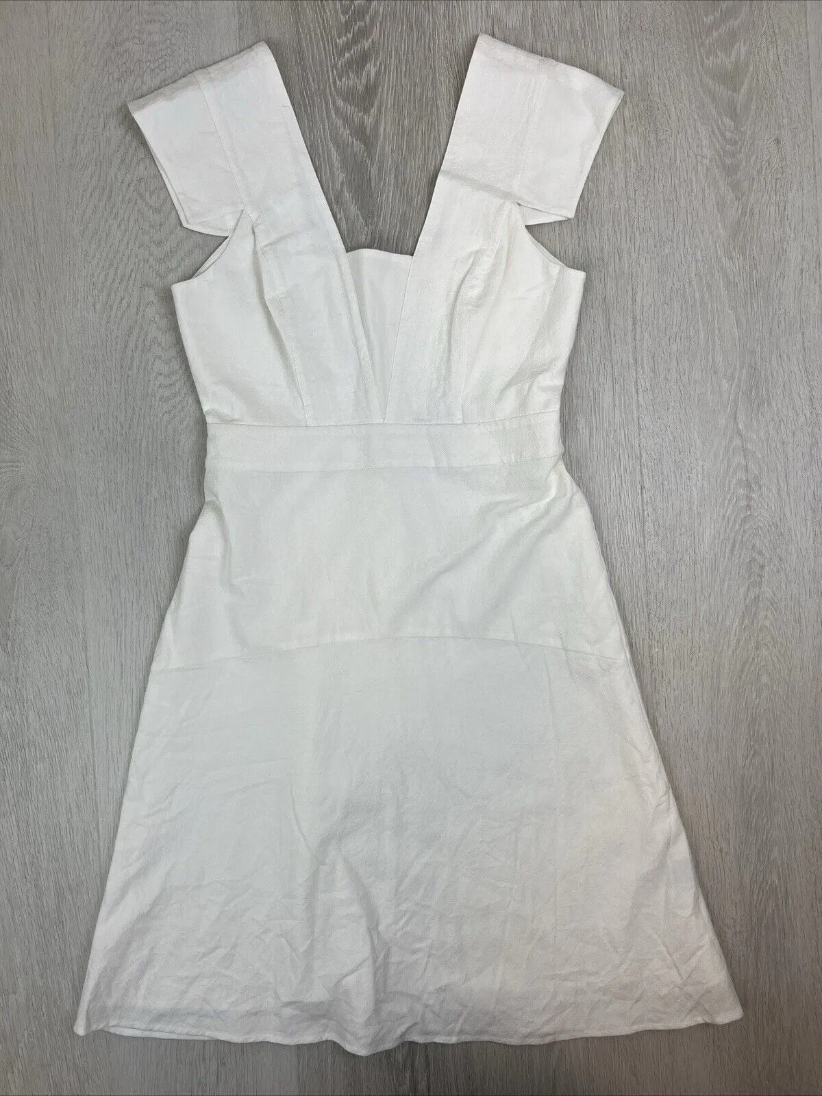 Oxford Womens White Cotton Midi Dress Size 10