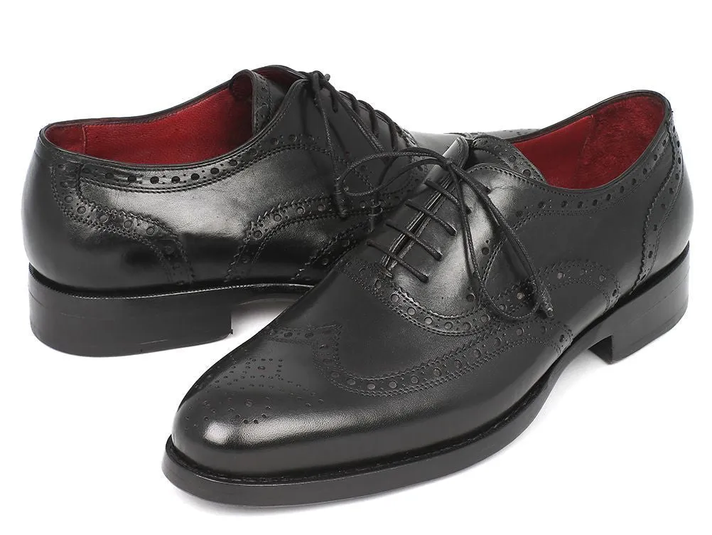 Paul Parkman Black Wingtip Oxford Shoes