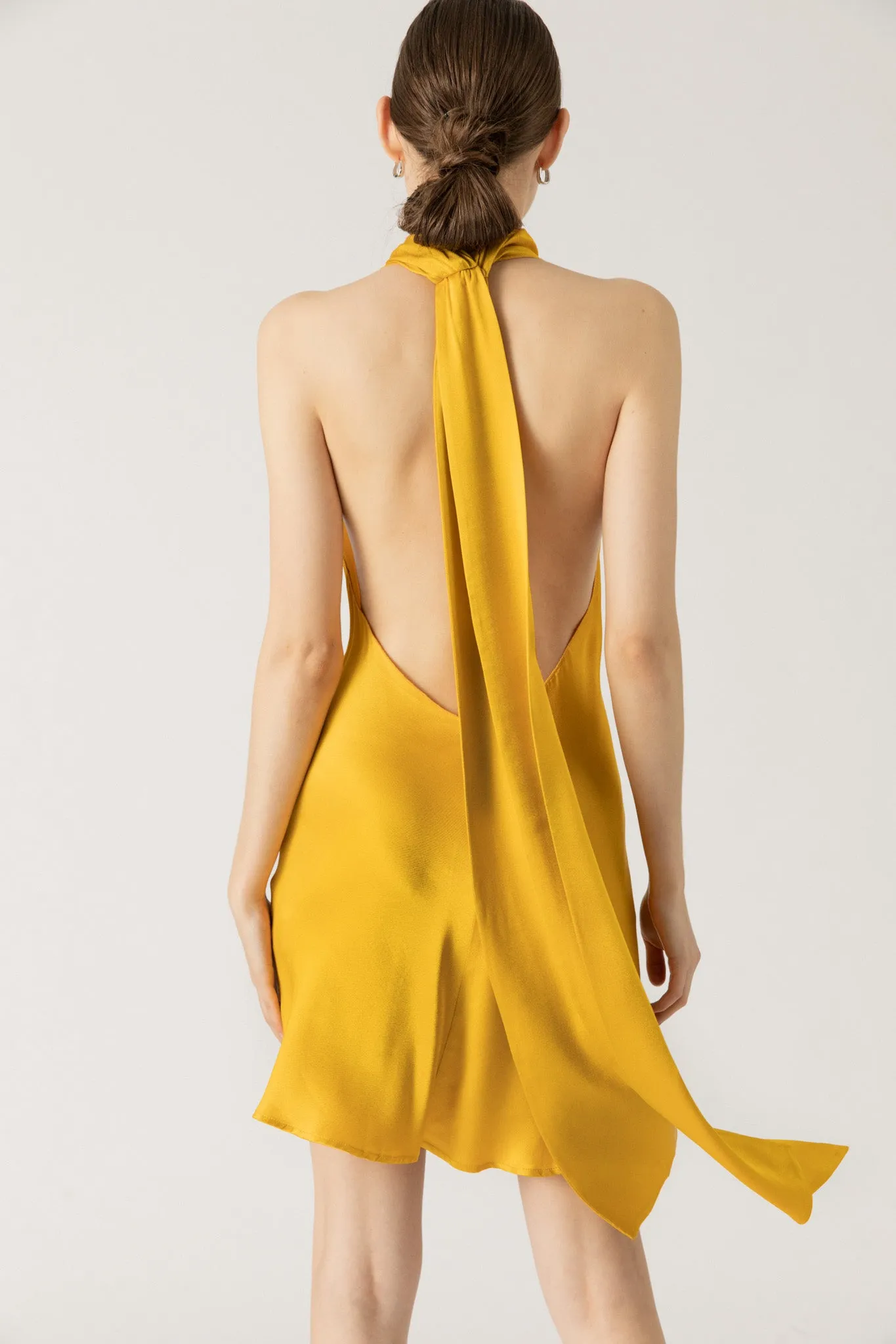 Penny Backless Satin Mini Dress