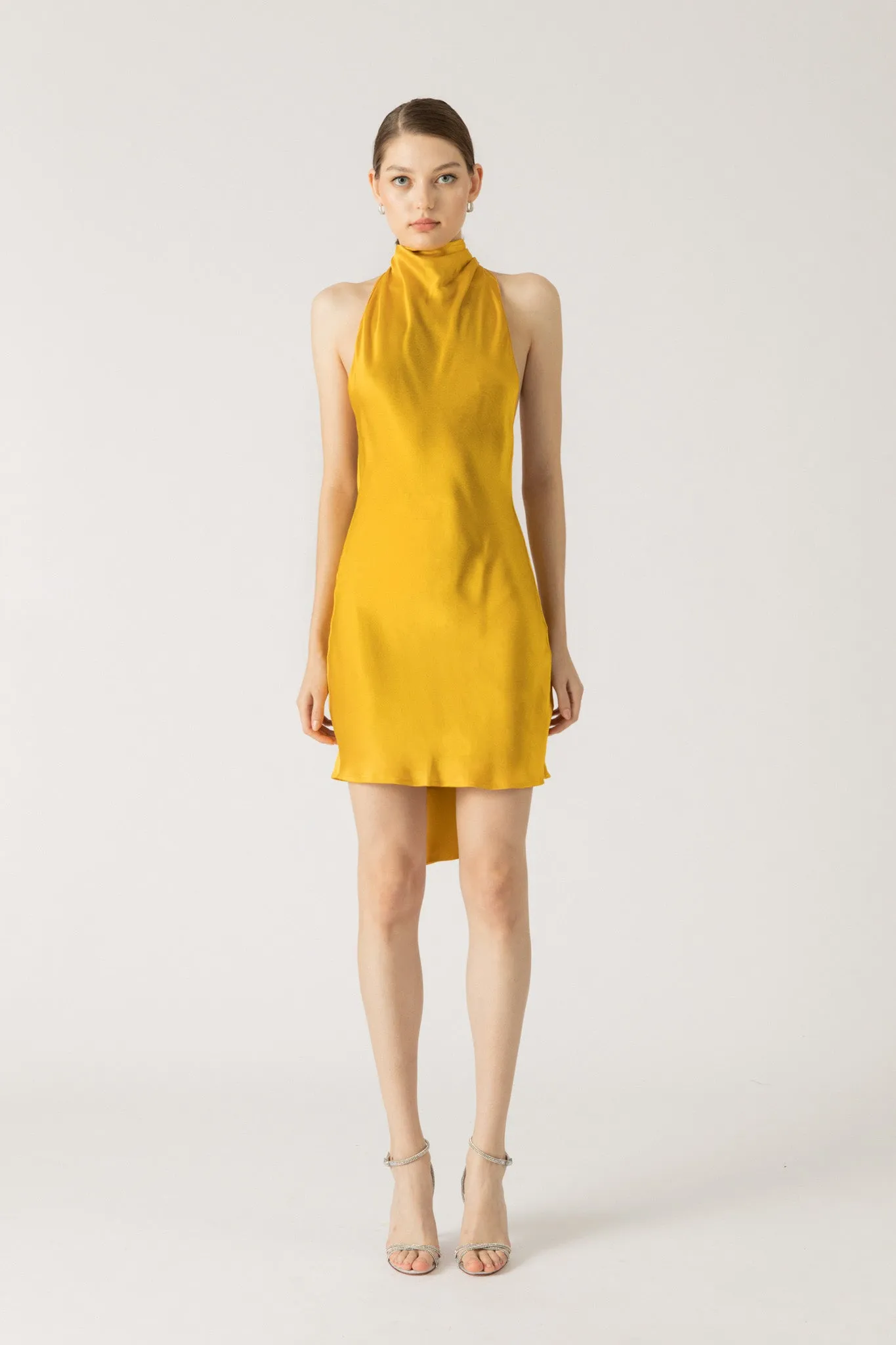 Penny Backless Satin Mini Dress