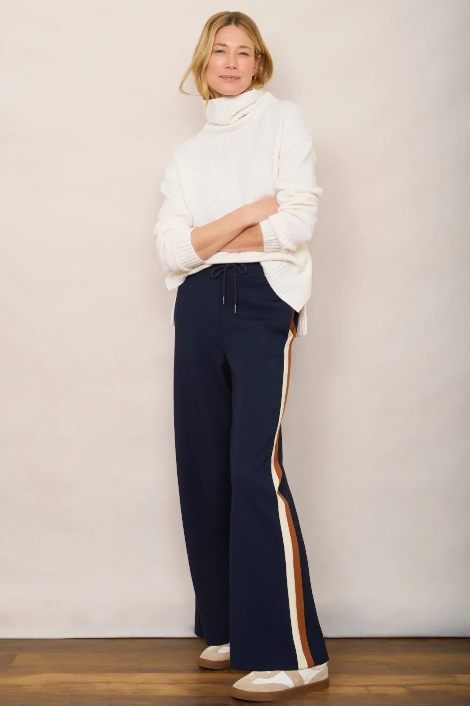 Penny Ponte Wide Leg Trouser - Deep Midnight