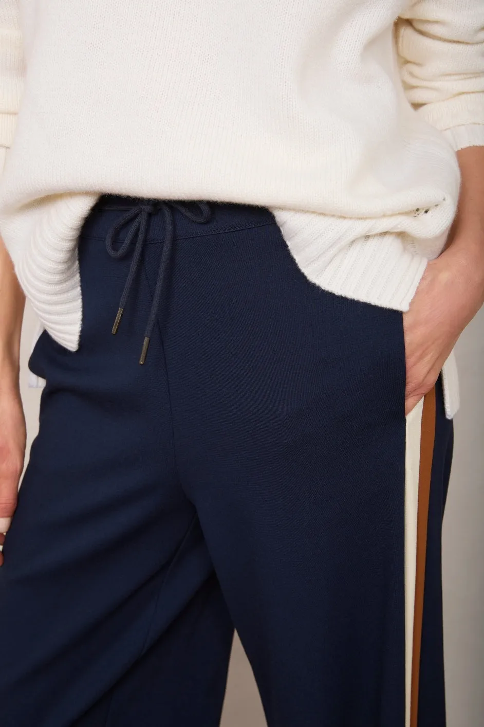Penny Ponte Wide Leg Trouser - Deep Midnight