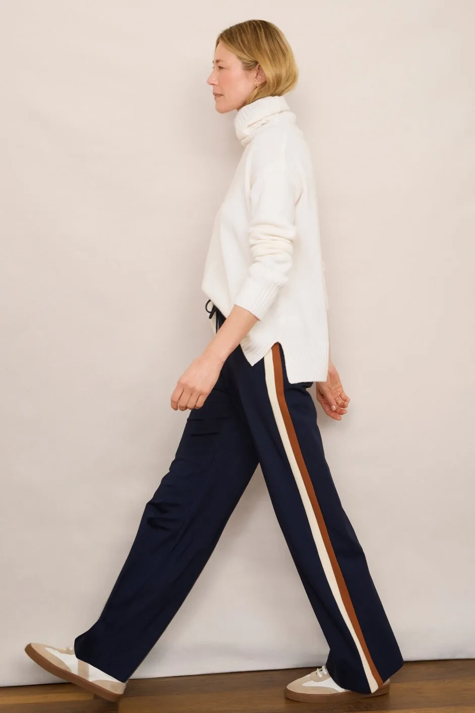 Penny Ponte Wide Leg Trouser - Deep Midnight