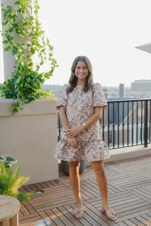 Penny Short Floral Puff Sleeve Tiered Dress