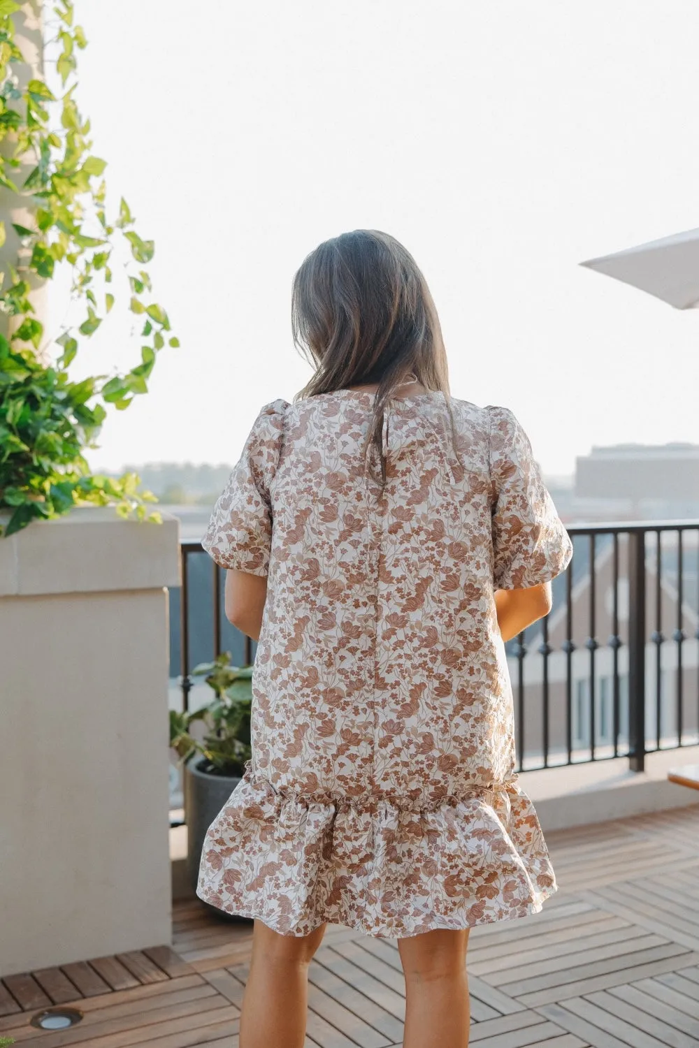 Penny Short Floral Puff Sleeve Tiered Dress