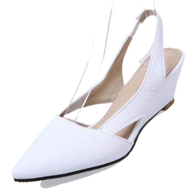 Pointed Toe Slingbacks Women Sandals Wedge Heels Shoes for Summer 1352