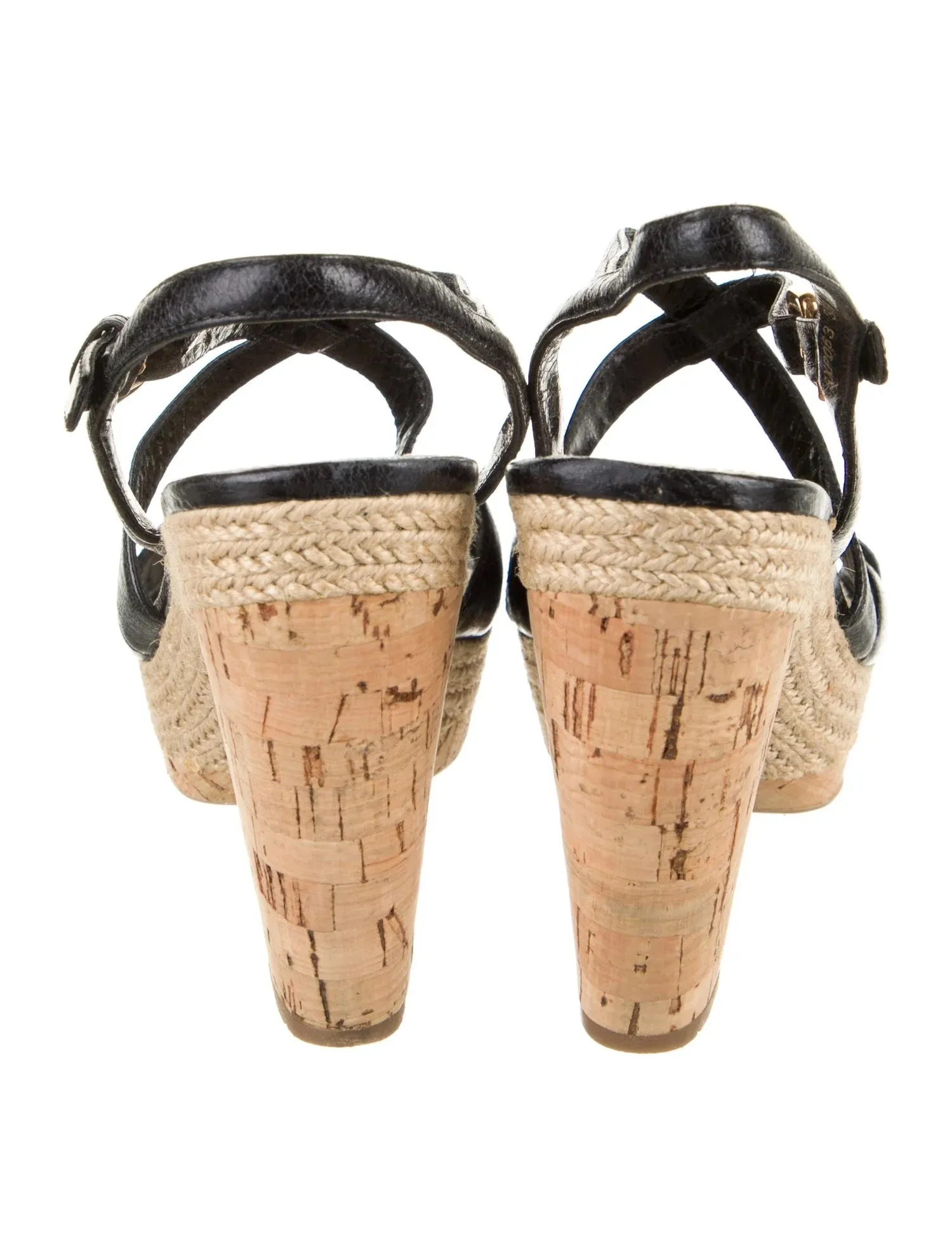 PRADA STRAPPY BRAIDED ACCENTS LEATHER ESPADRILLE SANDALS