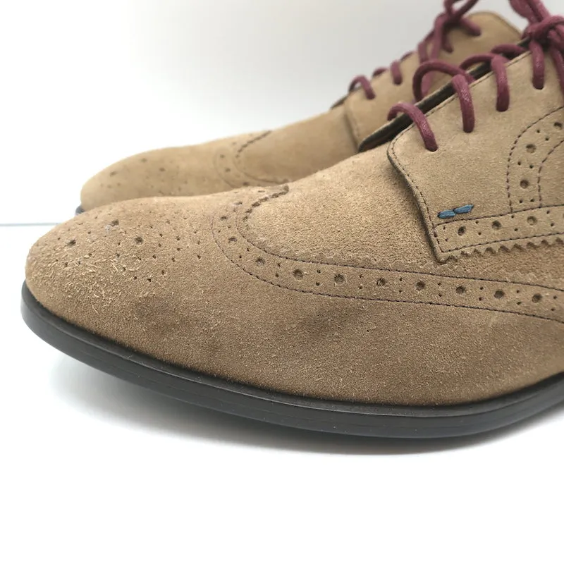 PS Paul Smith Panorama Lace-Up Wingtip Brogues Brown Suede Size 9