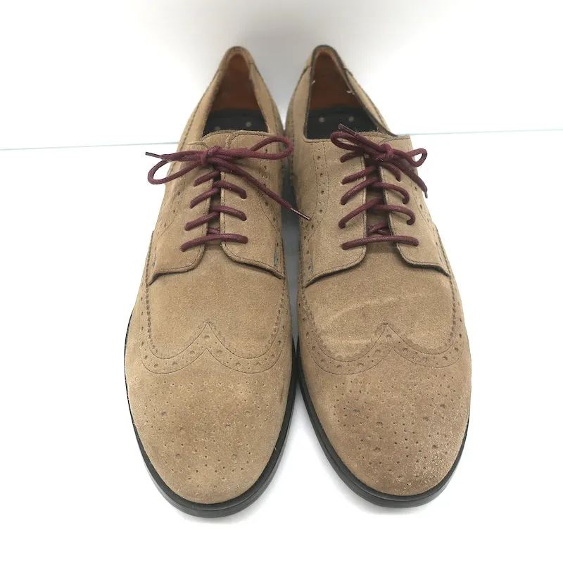 PS Paul Smith Panorama Lace-Up Wingtip Brogues Brown Suede Size 9