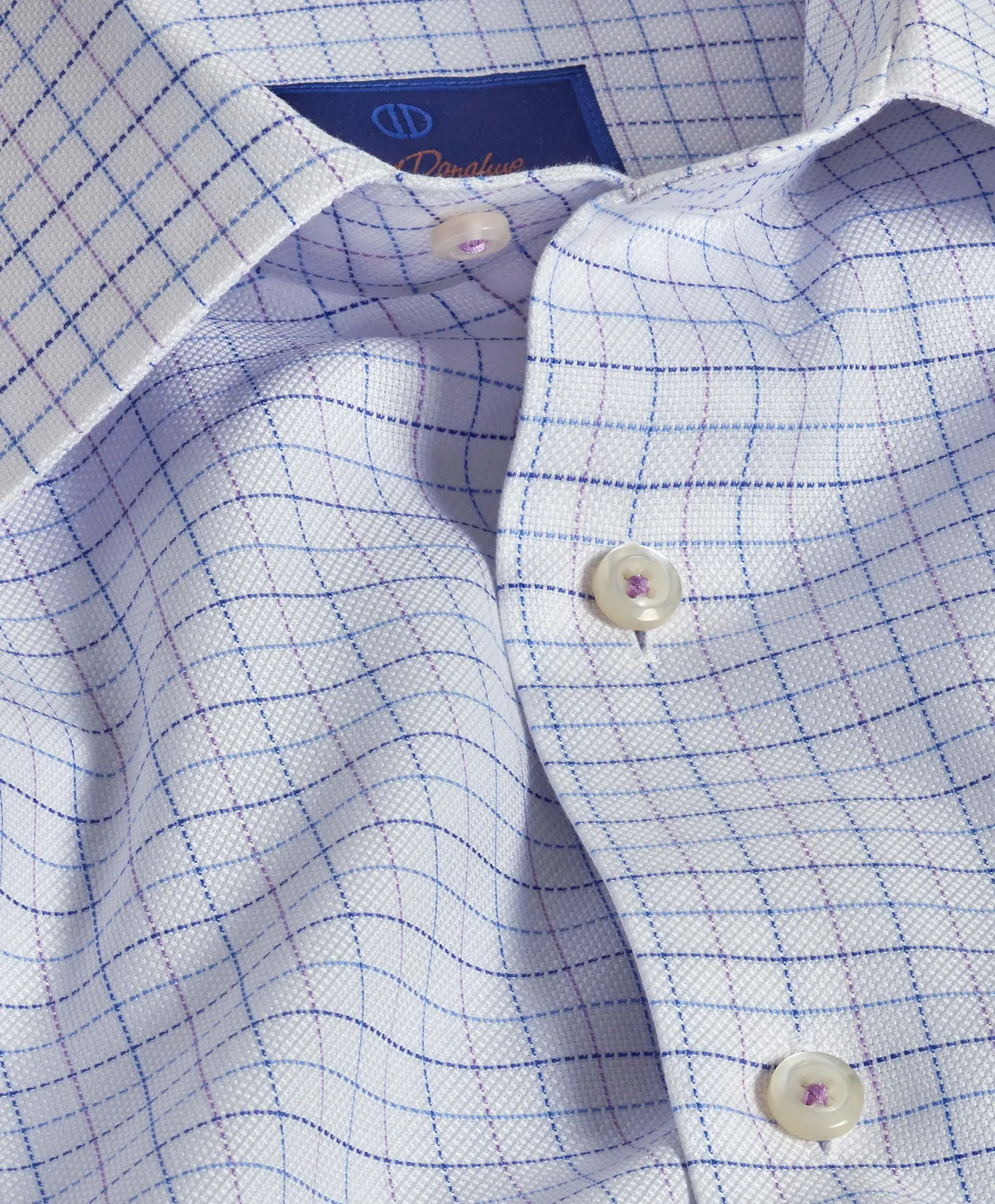 RBSP08803133 | White & Lilac Royal Oxford Check Dress Shirt