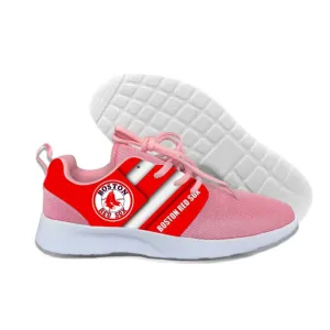 Red Sox Leisure Casual Sneakers Mens And Womens Breathable Lightweight Mesh Sport Running Shoes For Boston Baseball Fans