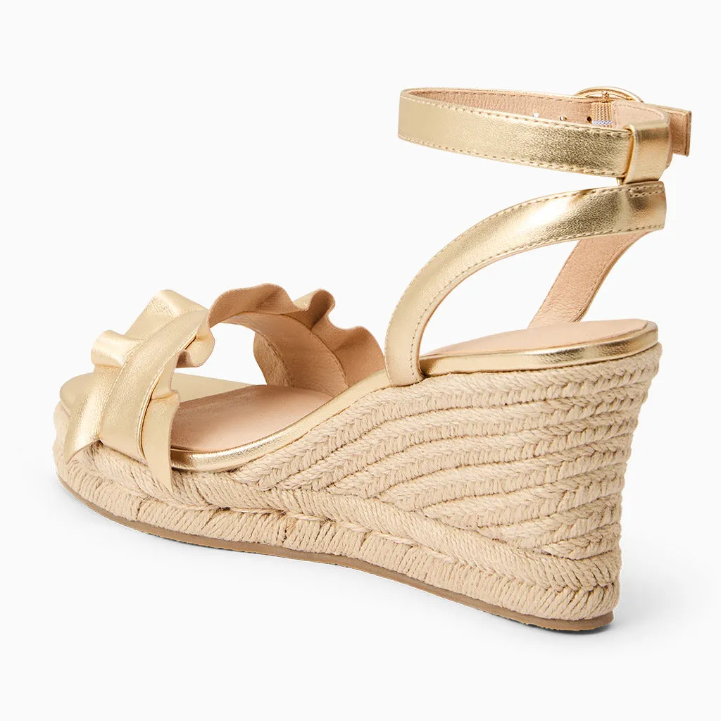 Rozette Ruffle Wedge
