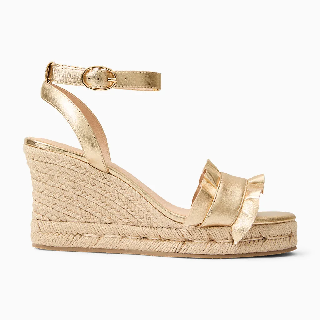 Rozette Ruffle Wedge